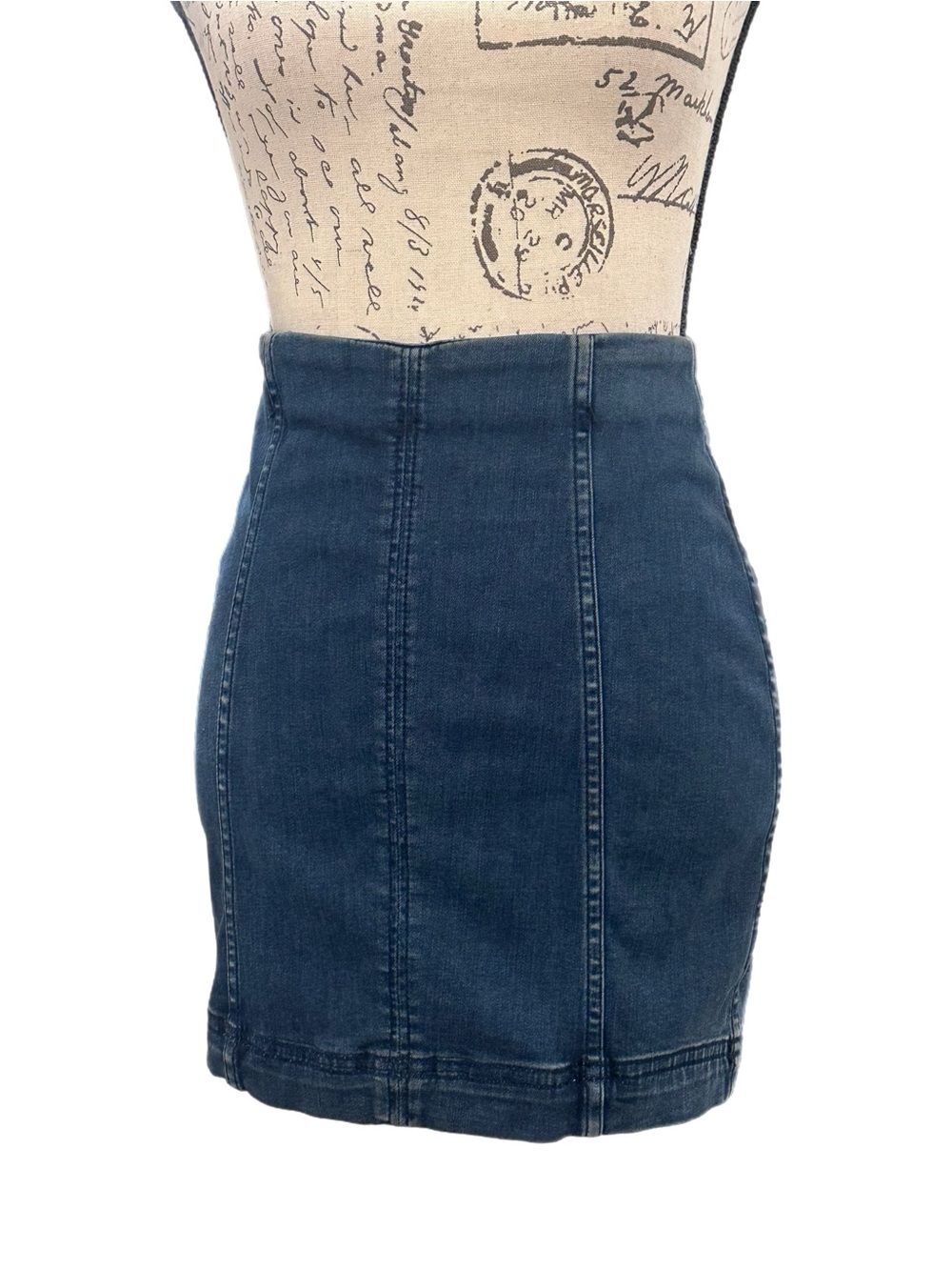 Free People Modern Femme Denim Mini Skirt NWT Sz 2 w/ High Waist Retail $50